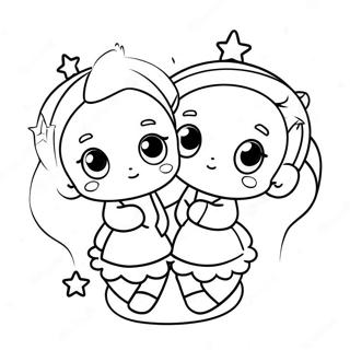 Dreamy Little Twin Stars Coloring Page 5097-4184