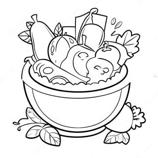 Fresh Salad Bowl Coloring Page 51003-40716