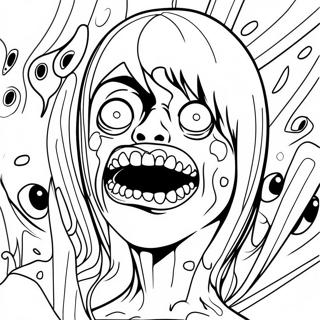 Junji Ito Horror Coloring Page 51013-40719