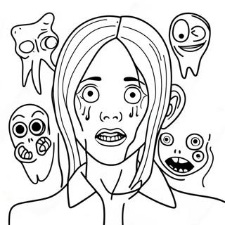 Junji Ito Creepy Characters Coloring Page 51014-40723