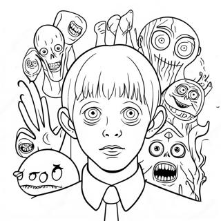 Junji Ito Creepy Characters Coloring Page 51014-40724