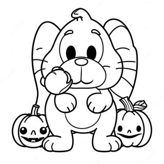 Spooky Garfield With Pumpkin Coloring Page 51024-40726