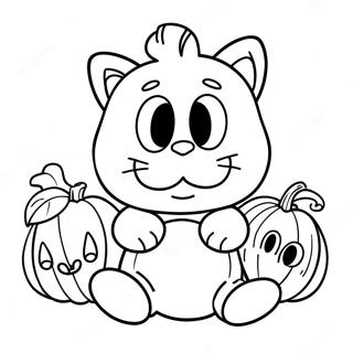 Spooky Garfield With Pumpkin Coloring Page 51024-40728