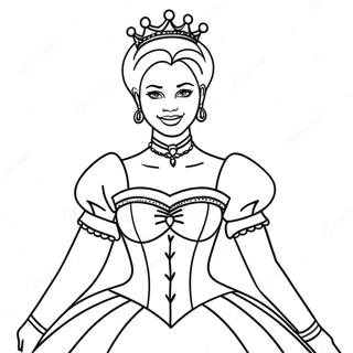 Elegant Black Queen Coloring Page 51034-40738