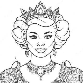 Elegant Black Queen Coloring Page 51034-40740