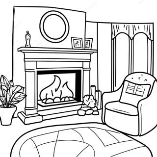 Cozy Fireplace Coloring Page 51043-40741