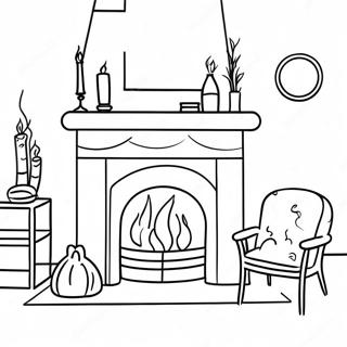 Cozy Fireplace Coloring Page 51043-40742