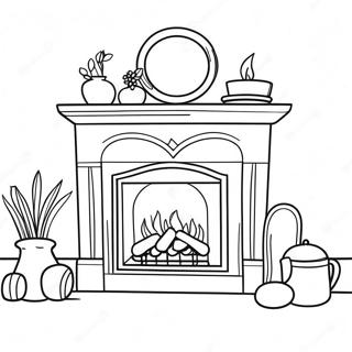 Cozy Fireplace Coloring Page 51043-40743