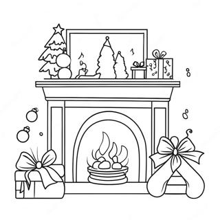 Christmas Fireplace With Stockings Coloring Page 51044-40745