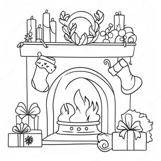 Christmas Fireplace With Stockings Coloring Page 51044-40746