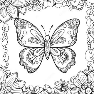 Dot Art Butterfly Coloring Page 51063-40759