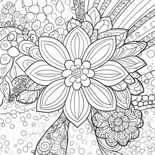 Colorful Dot Art Flower Coloring Page 51064-40773