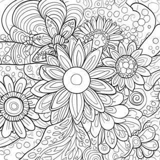 Colorful Dot Art Flower Coloring Page 51064-40775