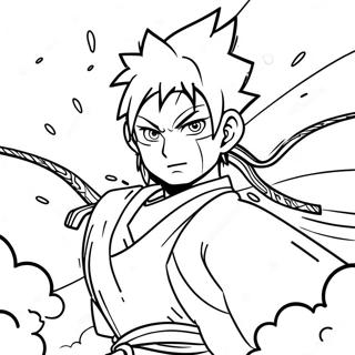 Zenitsu In Thunder Breathing Pose Coloring Page 5107-4194