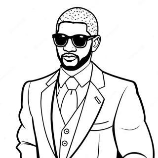 Usher In Stylish Outfit Coloring Page 51084-40777