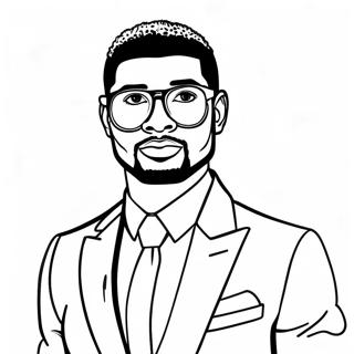 Usher In Stylish Outfit Coloring Page 51084-40779