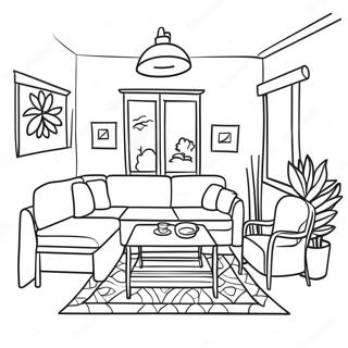 Cozy Apartment Interior Coloring Page 51093-40782