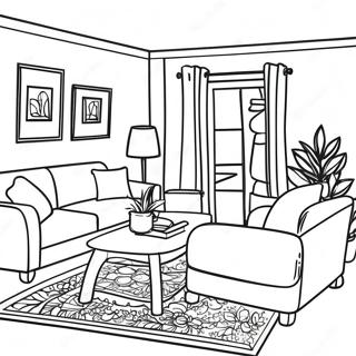 Cozy Apartment Interior Coloring Page 51093-40783