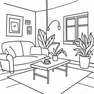 Cozy Apartment Interior Coloring Page 51093-40784