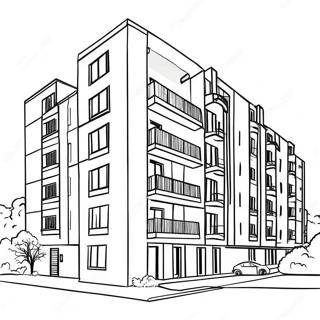 Modern Apartment Building Coloring Page 51094-40801