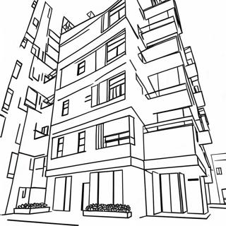 Modern Apartment Building Coloring Page 51094-40802