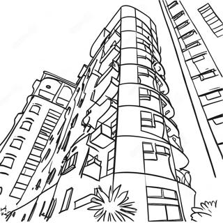 Modern Apartment Building Coloring Page 51094-40804