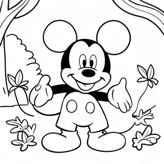 Mickey Mouse With Jungle Animals Coloring Page 51134-40817