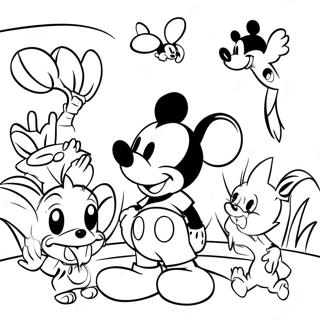 Mickey Mouse With Jungle Animals Coloring Page 51134-40819