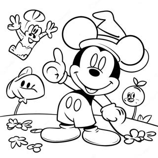 Mickey Mouse With Jungle Animals Coloring Page 51134-40820