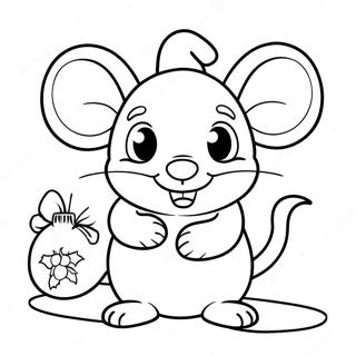 Christmas Mouse Coloring Pages