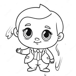 Funny Boss Baby In Suit Coloring Page 5117-4197