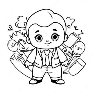 Funny Boss Baby In Suit Coloring Page 5117-4200