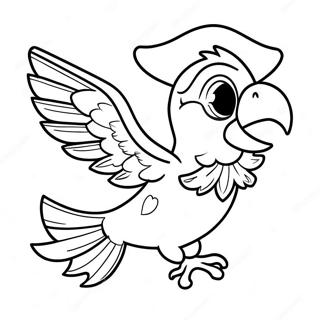 Colorful Pirate Parrot Flying Coloring Page 51204-40874