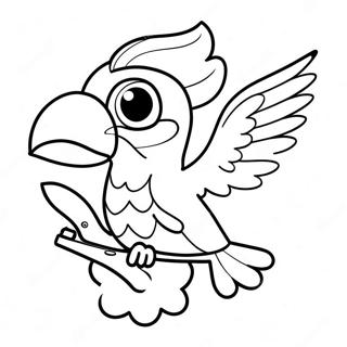 Colorful Pirate Parrot Flying Coloring Page 51204-40875