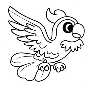 Colorful Pirate Parrot Flying Coloring Page 51204-40876