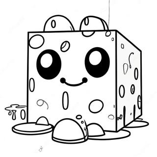 Cute Minecraft Slime With Big Eyes Coloring Page 51214-40881