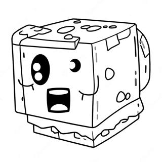 Cute Minecraft Slime With Big Eyes Coloring Page 51214-40884