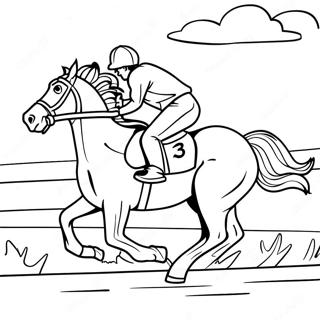 Galloping Horse Racing Coloring Page 51224-40889