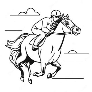 Galloping Horse Racing Coloring Page 51224-40890