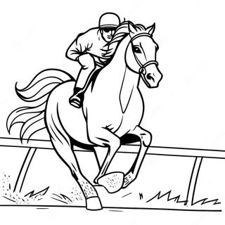 Galloping Horse Racing Coloring Page 51224-40892