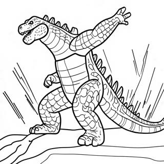 Godzilla 2000 Battle Scene Coloring Page 51254-40916