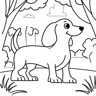 Playful Dachshund In The Park Coloring Page 5127-4206