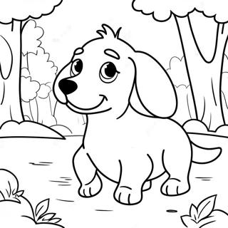 Playful Dachshund In The Park Coloring Page 5127-4207