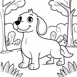 Playful Dachshund In The Park Coloring Page 5127-4208