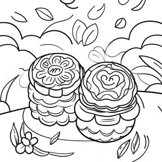 Mooncake Coloring Pages