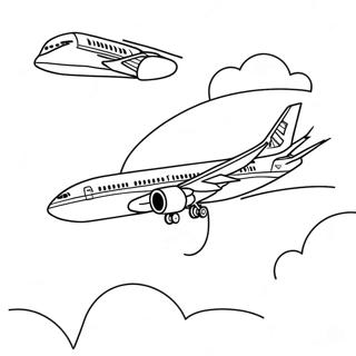 United Airlines Airplane In Flight Coloring Page 51304-40950