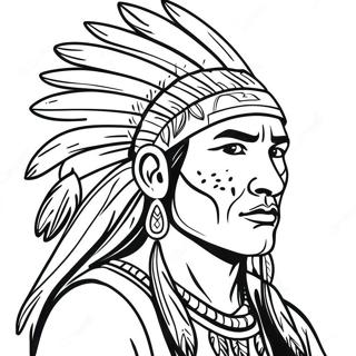 Native American Warrior Coloring Page 51313-40954