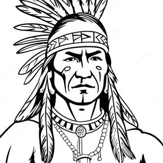 Native American Warrior Coloring Page 51313-40956