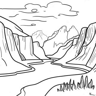 Yellowstone National Park Scenic Landscape Coloring Page 51323-40965