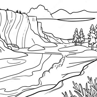 Yellowstone National Park Scenic Landscape Coloring Page 51323-40966